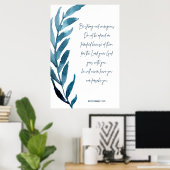 Poster Deutéronome 31:6, Bible Verse Print, Fort (Bureau à domicile)