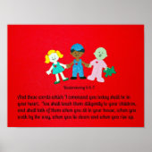 Poster Deutéronome 6:6-7 Et ces mots que je commande (Devant)