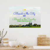 Poster Deutéronome verset de la Bible Je suis béni (Cuisine)