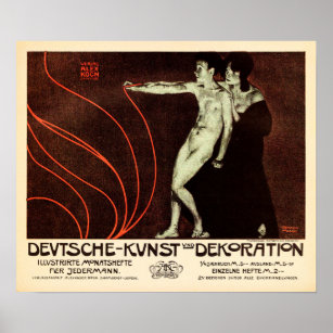 Poster DEUTSCHE KUNST DEKORATION Plakatstil allemand 1898