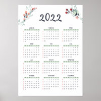 Deutscher Jahreskalender mit KW 2022 A3 Grösse