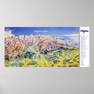 Poster "Deutschland : 2021/heute - Allgäuer Alpen Panoram