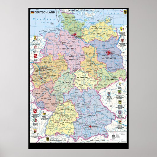 Poster " Deutschland : 2021/heute - Politische Karte (Devant)