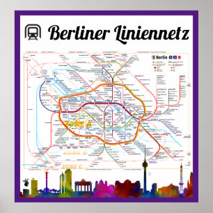 Poster " Deutschland : 2021- Liniennetz Berlin (U/S/TRAM)