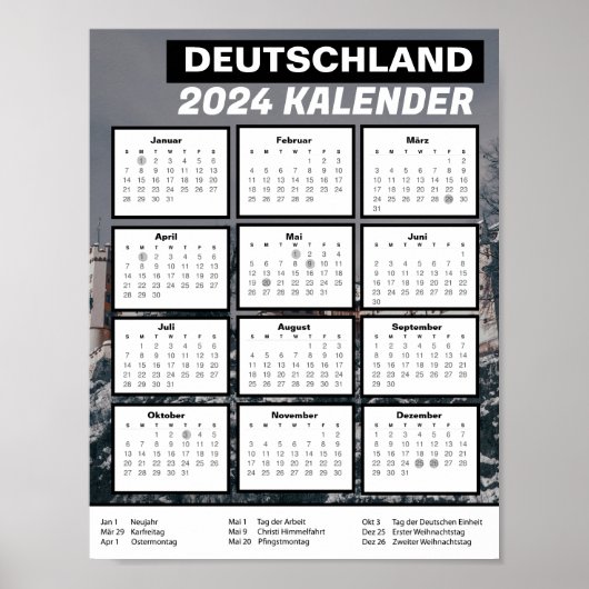 Poster Deutschland Kalender Herunterladen 2024 Pdf Allema (Devant)