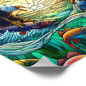 Poster Deux aigles chauves qui capturent du poisson sur l (Coin)