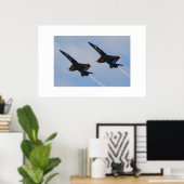 Poster Deux anges bleus (Bureau à domicile)