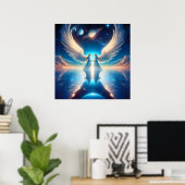 Poster Deux anges debout sur l'eau avec les ailes déployé (Bureau à domicile)