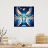 Poster Deux anges debout sur l'eau avec les ailes déployé (Cuisine)