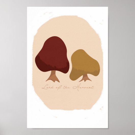 Poster deux arbres automnaux/automne esthétique imprimer/ (Devant)