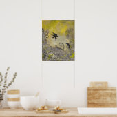Poster Deux aventures sur l'affiche d'art Abstrait jaune (Cuisine)