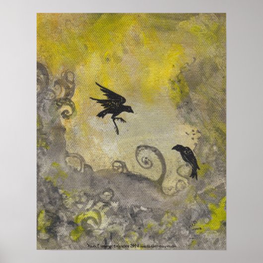 Poster Deux aventures sur l'affiche d'art Abstrait jaune (Devant)