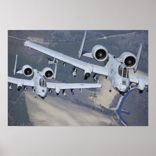 Poster Deux avions A-10C Thunderbolt II volent au format (Devant)