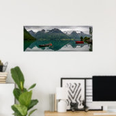 Poster Deux barques à bascule avec réflexion dans une aff (Bureau à domicile)