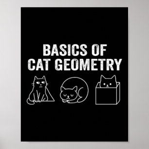 Poster Deux Bases Côté De La Géométrie De Chat Drôle Ense