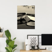 Poster Deux bateaux à la dérive sur la côte de la Nouvell (Bureau à domicile)