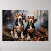 Poster Deux Beagles (Devant)