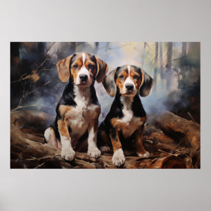 Poster Deux Beagles