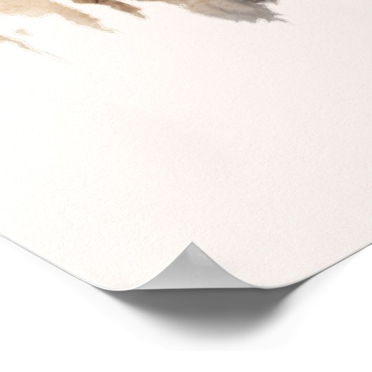 Poster Deux beaux chevaux Boho occidental (Coin)