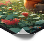 Poster Deux Beaux Renards Rouges Reposant (Coin)