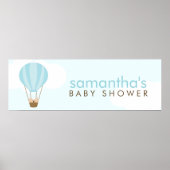 Poster Deux bébés dans un ballon vert à air chaud (Devant)