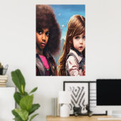 Poster Deux bons amis | Art AI (Bureau à domicile)