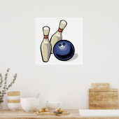 Poster deux broches de bowling et conception de boules de (Cuisine)