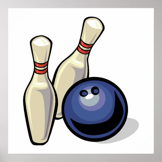 Poster deux broches de bowling et conception de boules de (Devant)