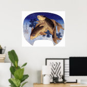 Poster Deux Carpes, Hokusai (Bureau à domicile)