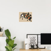 Poster Deux cavaliers de Samurai. Art graphique (Bureau à domicile)