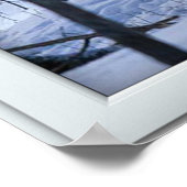 Poster Deux cerfs dans la fenêtre de bois avec une affich (Coin)