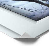 Poster Deux cerfs dans la fenêtre d'hiver avec une affich (Coin)