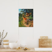 Poster Deux Cerfs Et Mignonnes Fawn Dans La Forêt (Cuisine)