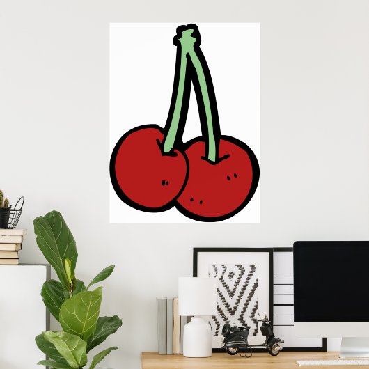 Poster Deux cerises (Bureau à domicile)