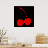 Poster Deux Cerises Rouges. (Cuisine)