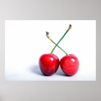 Deux cerises rouges Photographie alimentaire Impri