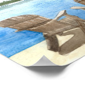Poster Deux chaises de plage au bord du lac, aquarelle (Coin)
