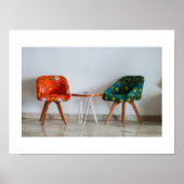 Poster Deux chaises design avec table (Devant)