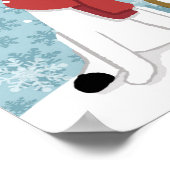 Poster Deux chanteuses de Noël de chien chantent en neige (Coin)