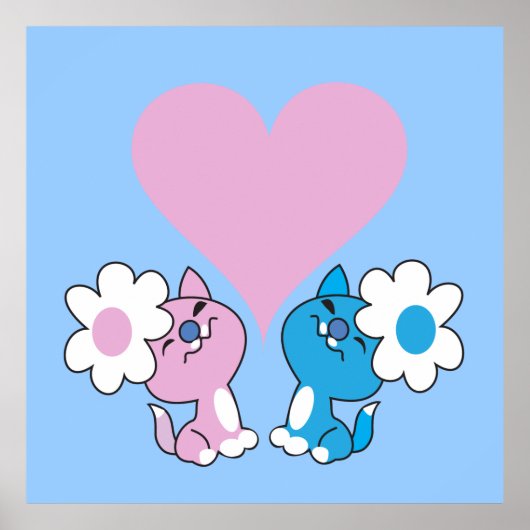 Poster Deux chatons amoureux (Devant)