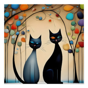 Poster Deux chats charmants