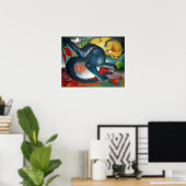 Poster Deux chats, Franz Marc 1912 (Bureau à domicile)