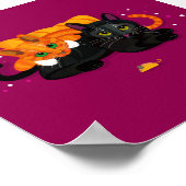 Poster Deux chats géométriques posés les uns à côté des a (Coin)