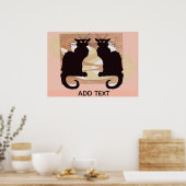 Poster Deux chats noirs imprimés (Cuisine)