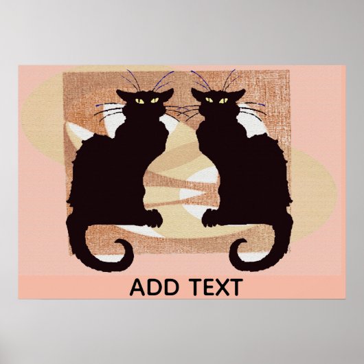 Poster Deux chats noirs imprimés (Devant)