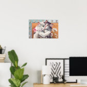 Poster Deux chats s'étreignant, Louis Wain (Bureau à domicile)