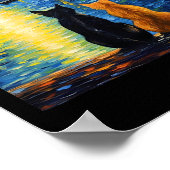 Poster Deux chats Starry Night Lover Cat Art Peinture Kit (Coin)