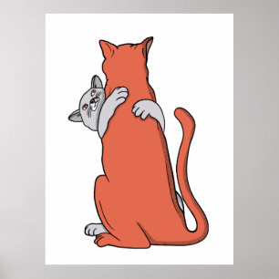 Poster Deux chats s'unissent en amitié