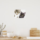 Poster Deux chats - tabby et écaille de tortue (Cuisine)