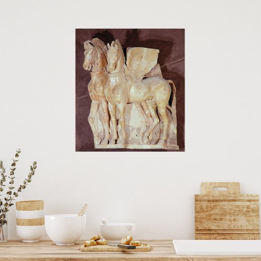 Poster Deux chevaux ailés du fronton d'un (Cuisine)